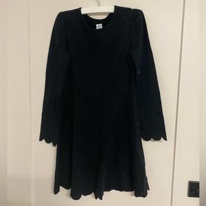 GapKids Black Scalloped Hem Dress